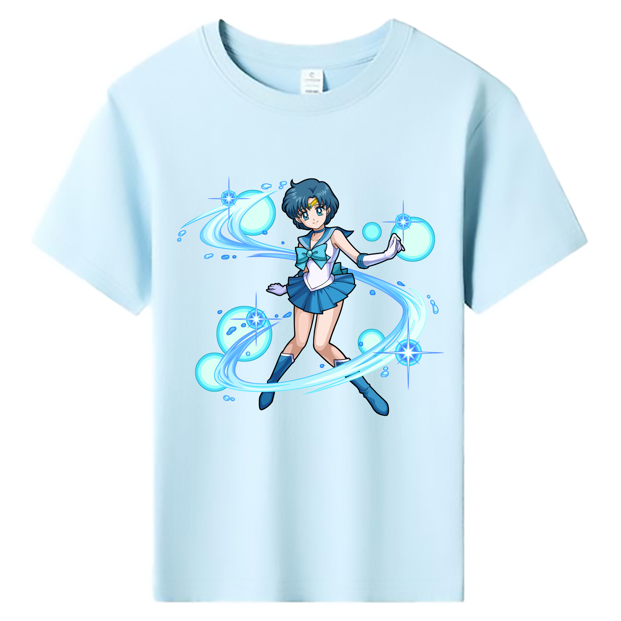 （画像用） 美少女戦士セーラームーン 水野 亜美 みずの あみ Sailor Moon Mizuno Ami 綿100％キッズTシャツ（フロントプリント）